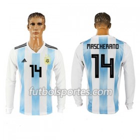 Camisetas Argentina Mascherano 14 Primera Equipacion Mundial 2018 Manga Larga
